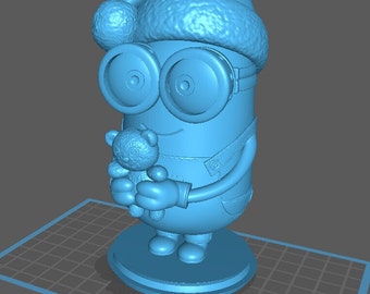 Christmas minion with teddy bear STL 3D (Minion with teddy bear STL 3D, christmas edition)