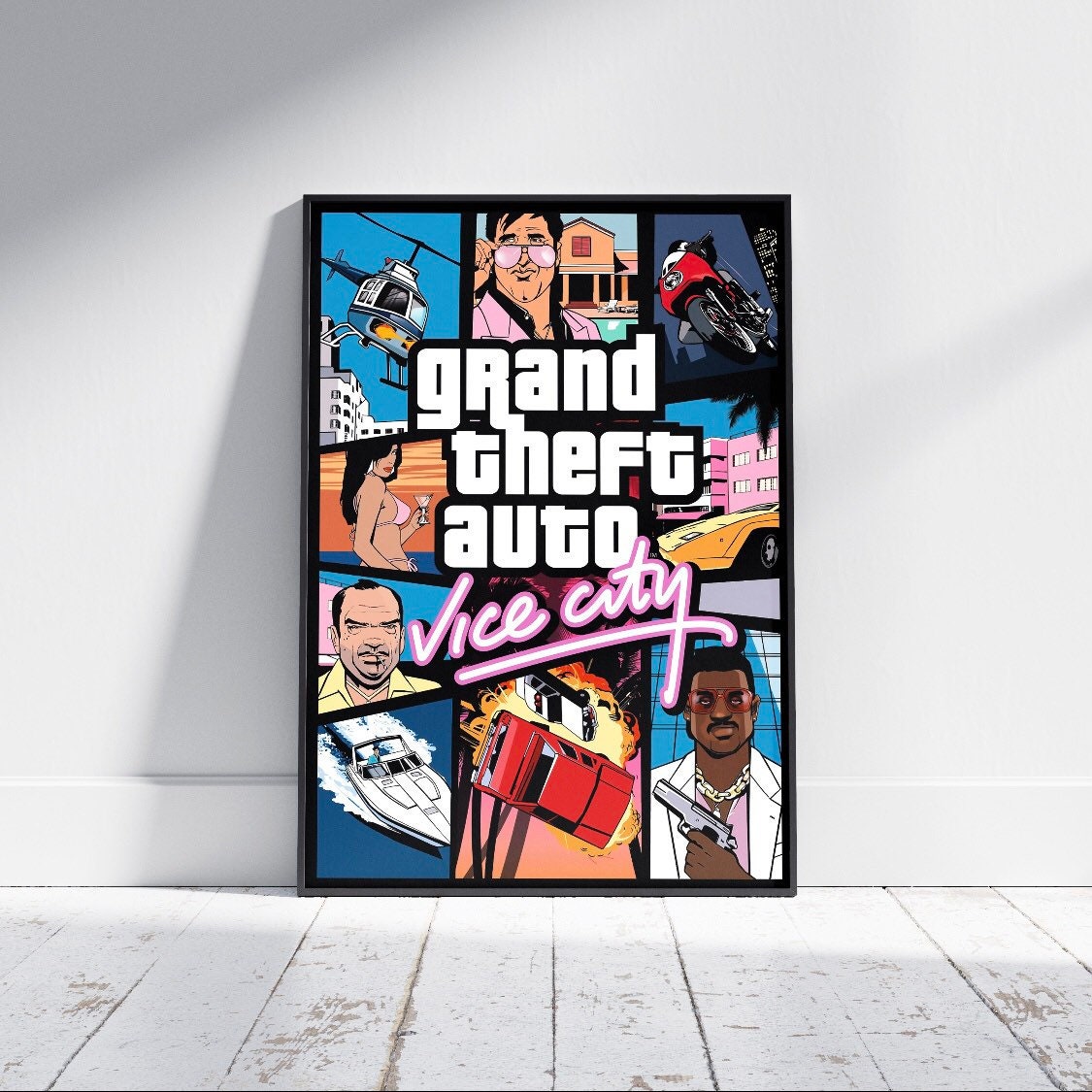 Grand Theft Auto Vice City Poster gerahmt Etsy.de