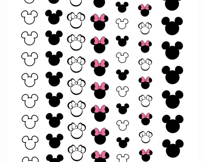 Mickey Mouse and Minnie Mouse Decal Nail Art Nail Decals Waterslide