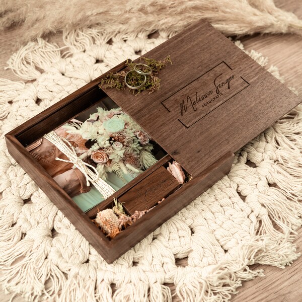 Fotobox, Hochzeit, Taufe, Erinnerung, Fotograf, Fotoverpackung, Holz Fotobox, Holzkiste, Hochzeitsfotos mit USB Stick, Fotos 13x18, Holzbox