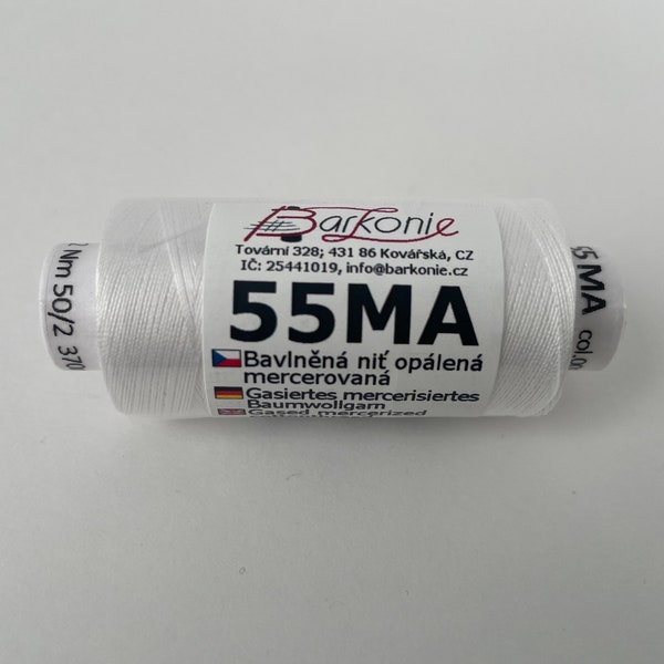 Spool Barkonie gassed mercerized cotton thread for lacemaking, bobbin lace,  cotton 55 MA