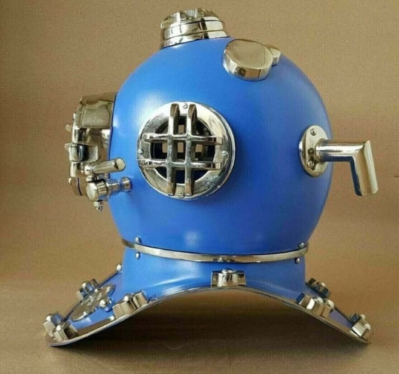 18 Inches Blue Rare Antique Diving Divers Helmet Mark V Vintage Navy US