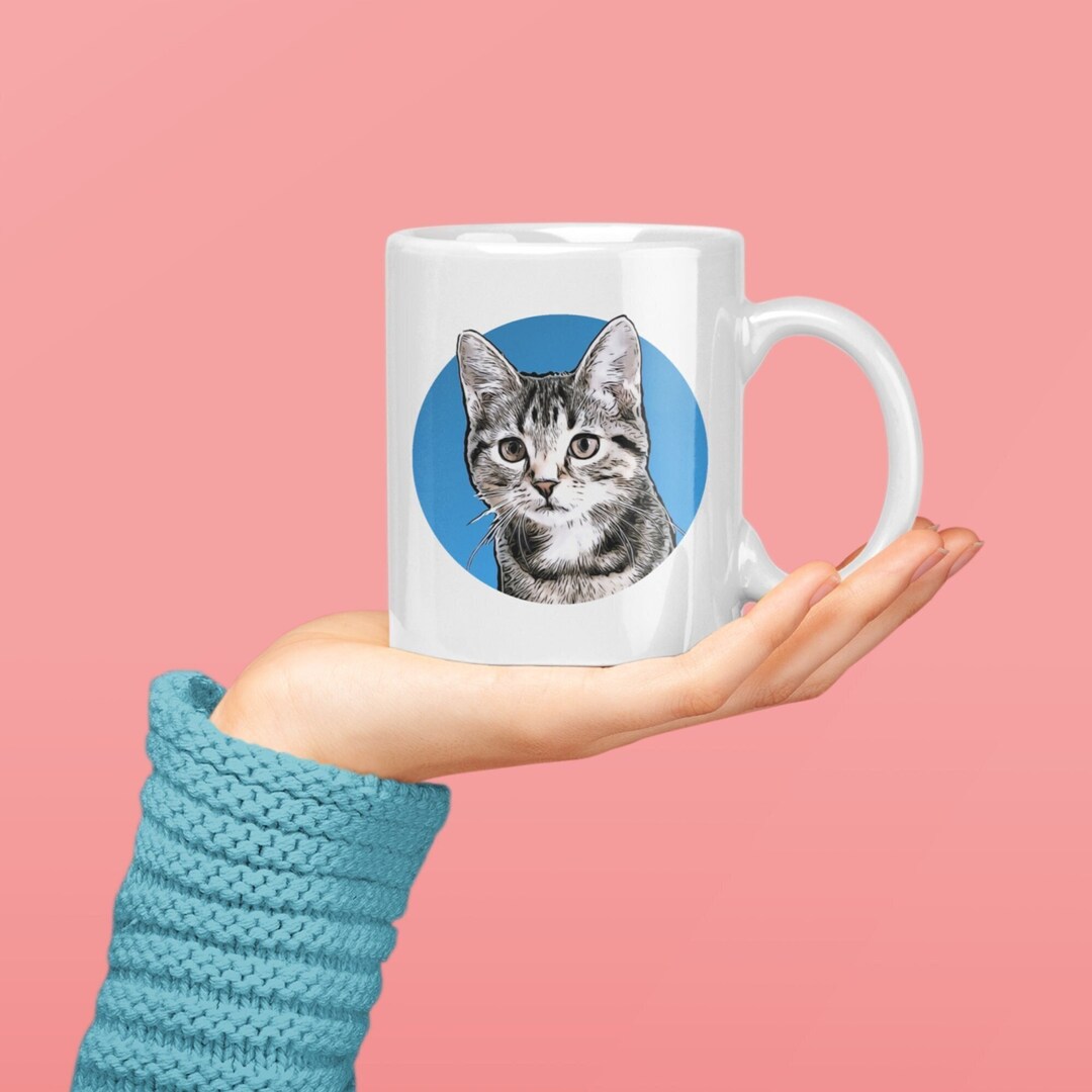 Custom Pet Mug Using Pet Photo Name Custom Cat Mug Cat Coffee Cup