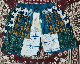 Bohemian Rayon Patchwork Short, Bohemian Comfortable Summer Beach Wear Shorts.