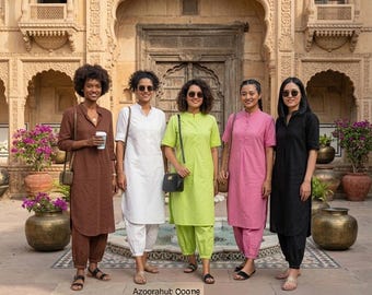 Vestido cómodo estilo boho para mujer - Pantalón afgano estilo hippie boho con vestido kurta para mujer -