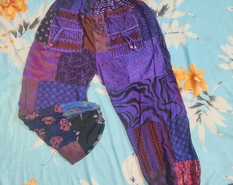 Handmade Patchwork Harem Pants: Bohemian Unisex Trousers