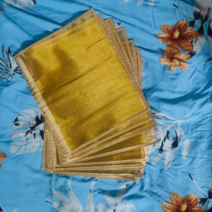 Bolsa de sari de tejido dorado, almacenamiento de vestidos bohemios, regalo de dama de honor