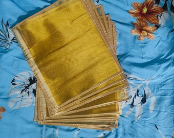 Bolsa dorada para sari, almacenamiento de vestidos estilo boho, regalo para damas de honor