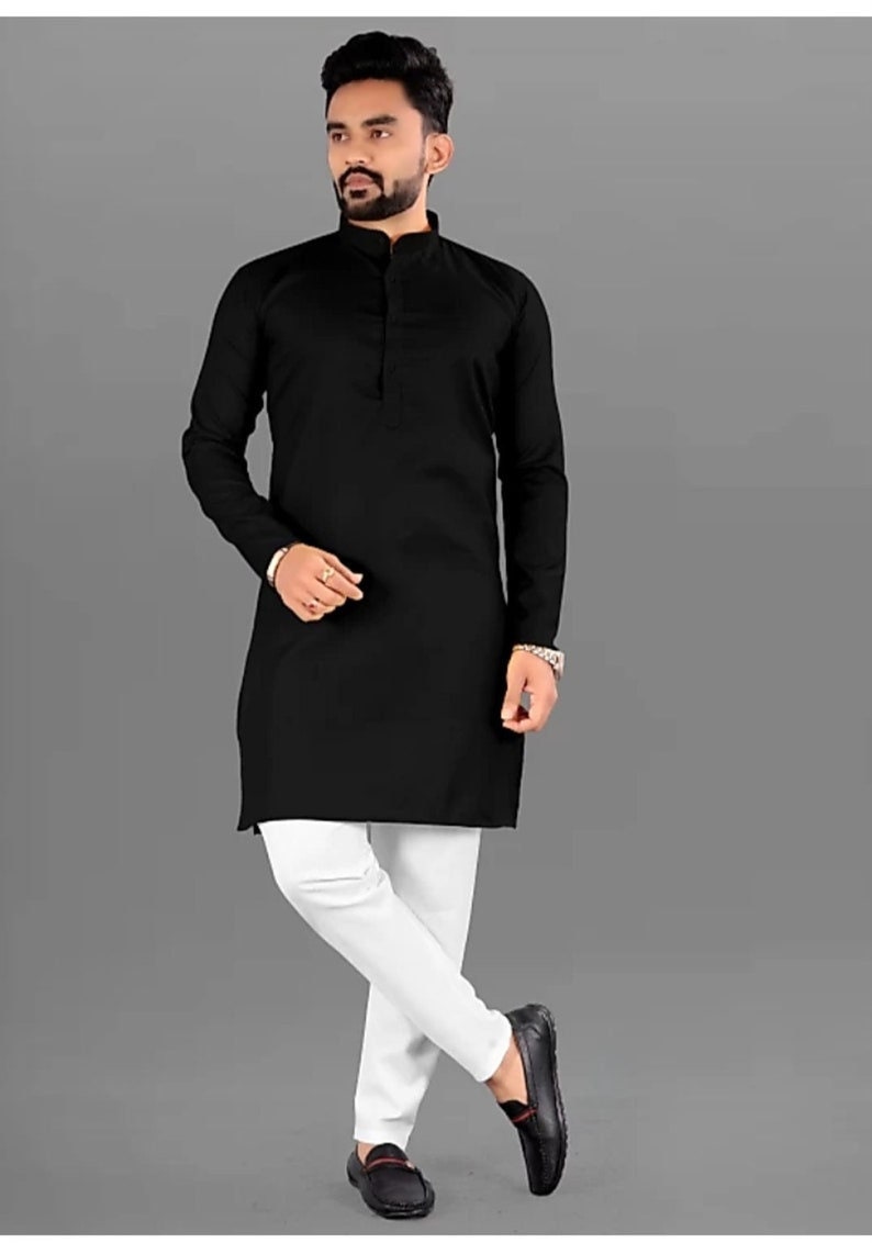 Black pajama white kurta hotsell