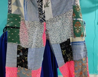 Bohemian Patchwork Harem Pants: Handmade Cotton Yoga Trousers
