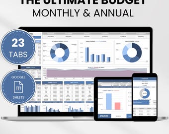 Spreadsheet jaarbegroting Google Spreadsheets | Maandelijkse budgetplanner | Schuldensneeuwbal, vermogenstracker