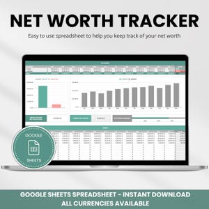 Net Worth Tracker Spreadsheet for Google Sheets | Personal Finance Dashboard, Wealth & Asset Tracker