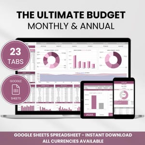 Google Sheets Budget Template | Financial Planner Spreadsheet | Cash Flow Tracker + Monthly Paycheck Budget