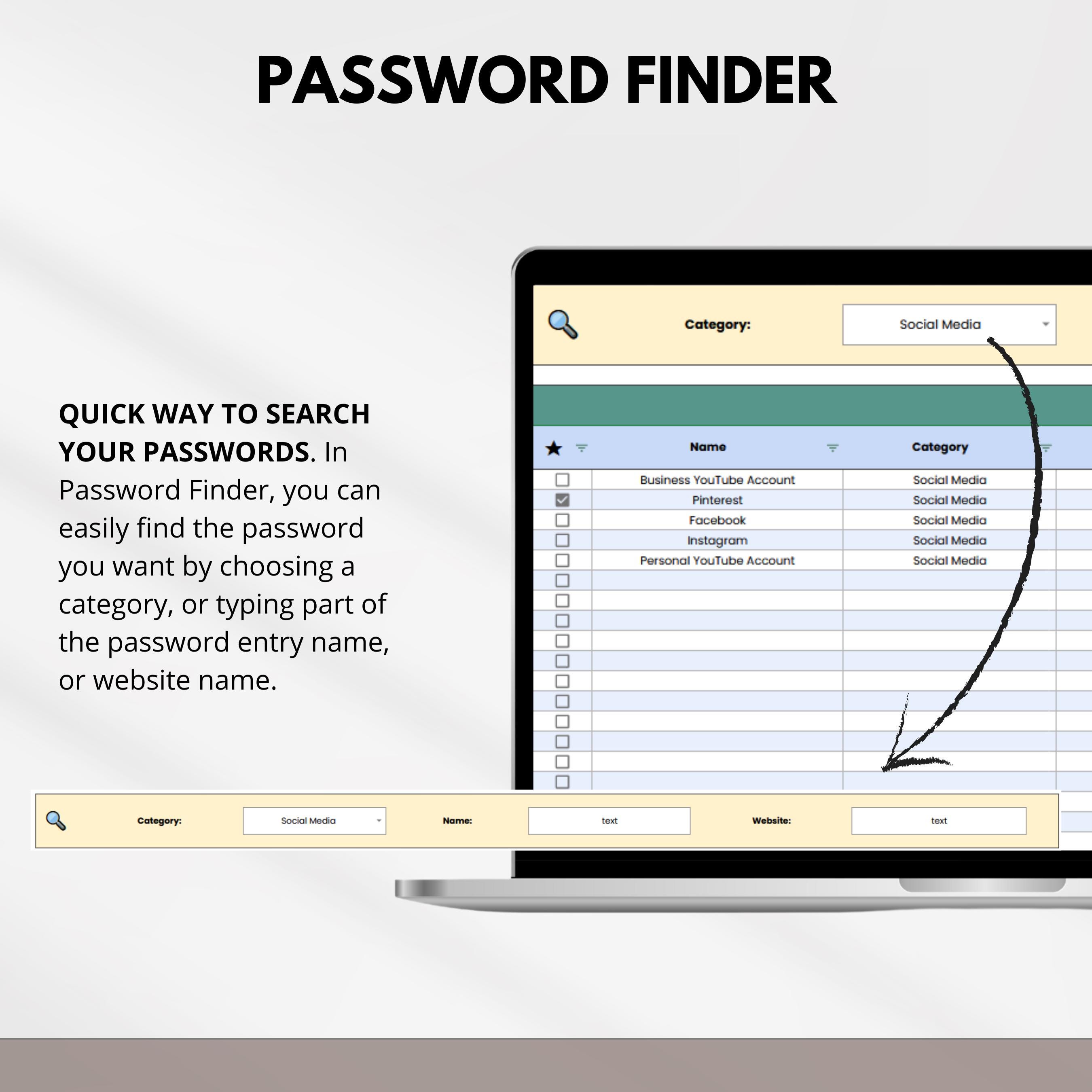 Password Tracker Spreadsheet Google Sheets | Password Keeper ...