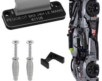 Peugeot 9X8 24H LeMans - 42156 • Supporto da parete per set LEGO Technic • Esposizione Lego • Supporto per auto