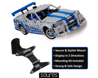 Nissan Skyline GT-R (R34) - 42210 • Wandmontage voor LEGO Technic • Autodisplay • Wanddecoratiebeugels
