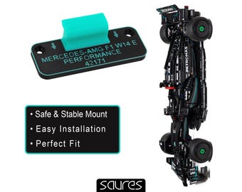 MERCEDES AMG F1 W14 E - 42171 • Wall mount for LEGO set • Version 2 - front down installation  • Easy assembly