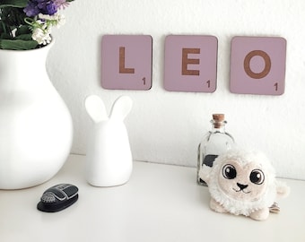 scrabble letter COLORS - giant letter - personalized wall letter - wooden scrabble - family scrabble - children's room decoration