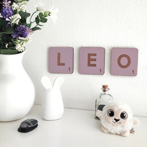 letra scrabble COLORES - letra gigante - letra pared personalizada - scrabble madera - scrabble familiar - decoración habitación infantil