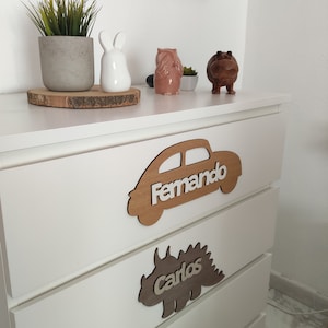 Formas con nombre de madera personalizado - decoración habitación infantil - bebe - nombre cumpleaños - babyshower - regalo nacimiento