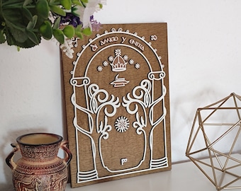 Doors of Moria - Doors of Durin - ESDLA, LOTR, Say friend and enter - Speak friend and enter - rings - Wall decor - Geek room