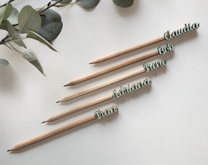 Personalized wooden pencils with name