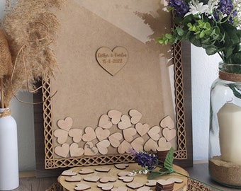 Décor de cérémonie de mariage, alternative au livre d’or, décor en bois, panneau de livre d’or, alternative au livre d’or