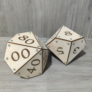Giant D100 (D10x2) houten roldobbelstenen - dnd - DnD gift - roldecoratie - bordspellen - originele decoratie