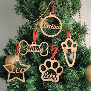 Personalized Wooden Christmas Balls - Christmas Ornaments - Personalized Name - Pet Christmas