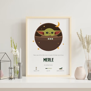 Geburtsposter | Personalisiert | Neugeborenes | Baby | Geburtsdaten | Individuell | Geschenk | The Child | Galaxy | Druck | Minimalistisch