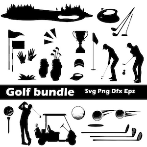 Lot de svg de golf, png de golf, svg de lot de golf, png de golf, Eps, Dfx, PSd, téléchargement numérique.