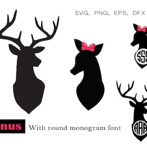 Deer SVG,deer head cut file,hunting svg,Deer Head SVG,Deer Clipart,Deer Head Clipart, deer Vector, Silhouette, Instant Download