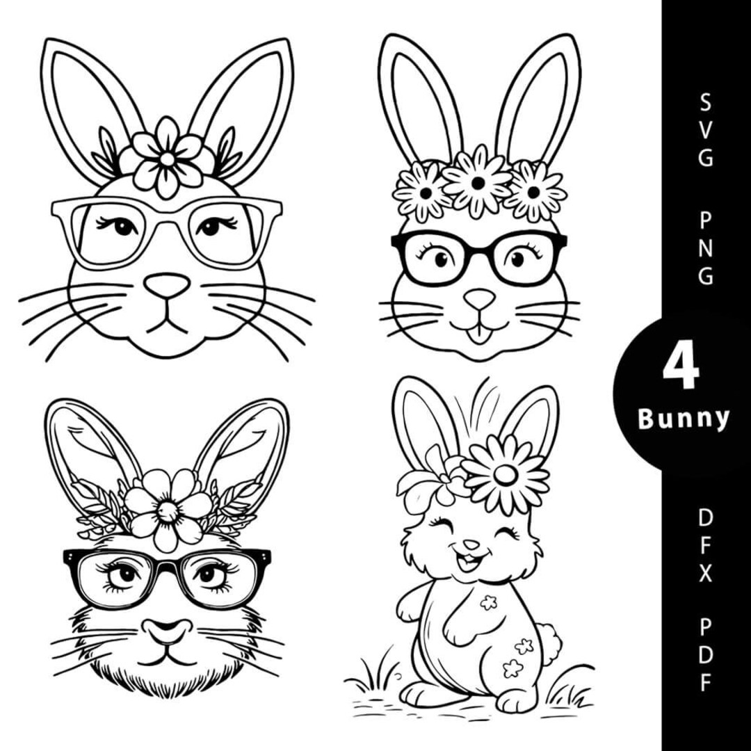 Easter Bunny SVG, Files for Cricut Silhouette, Cute Bunny Boy & Girl ...