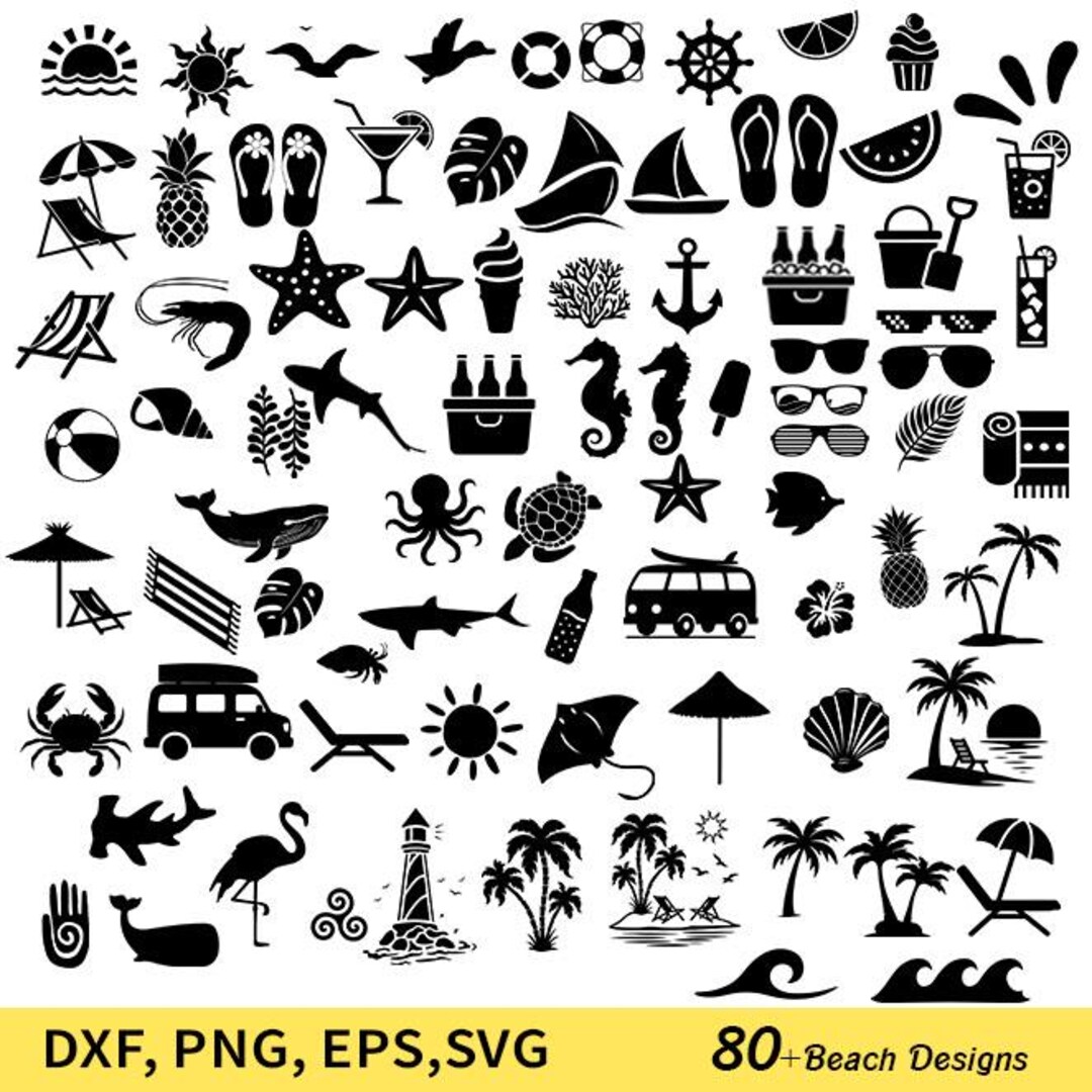 Summer Beach SVG Bundle, SUMMER Svg, Beach Clipart Bundle, Summer Cut ...