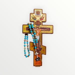 Aqua Serpentinate Jasper - Handmade Gemstone Rosary - Catholic Orthodox Prayer Beads - RCIA Gift - Convert Gift - Birthday Gift