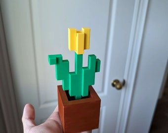 Tulipe Minecraft en pot