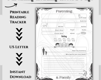 Parenting & Family One Page Reading Log Template – Printable Book Record Sheet | Review Organizer | Digital File
