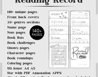 140-Page Ultimate Reading Record for Book Lovers – Printable Book Tracker | Literature Log | Digital Download | Bookish Planner
