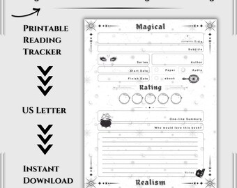 Magical Realism Single Page Reading Record – Printable Book Log Template | Literature Review Sheet | Digital Download
