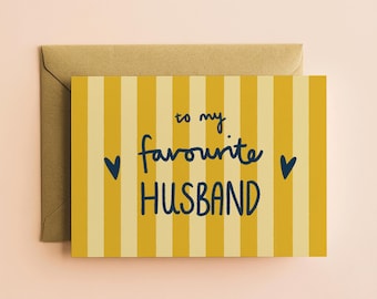 Husband Birthday Card, Funny Love Card for Husband, Anniversary & Valentine's Card, Modern Design