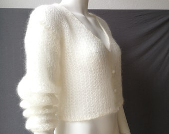 verschiedene Brautjäckchen, Seide, Mohair, ohne Synthetik, 100% handgestrickt, Brautgeschenk, Ivory, off with, Winter-Sommerhochzeit