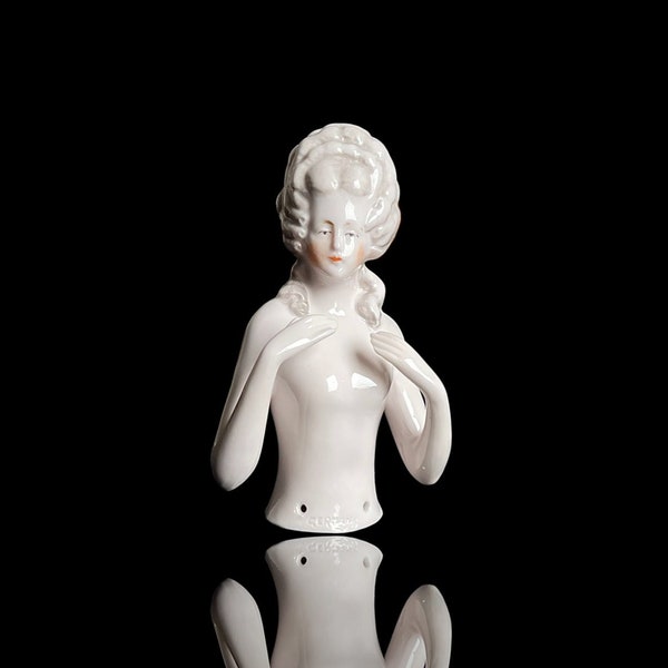 Vintage Porcelain half-doll Marie-Antoinette style