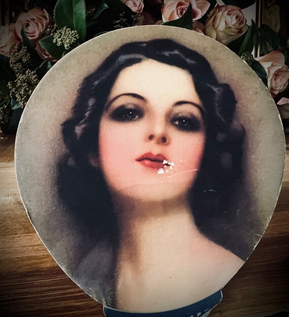 Antique Art Deco hand fan issued by Cachou Lajaun… - image 4