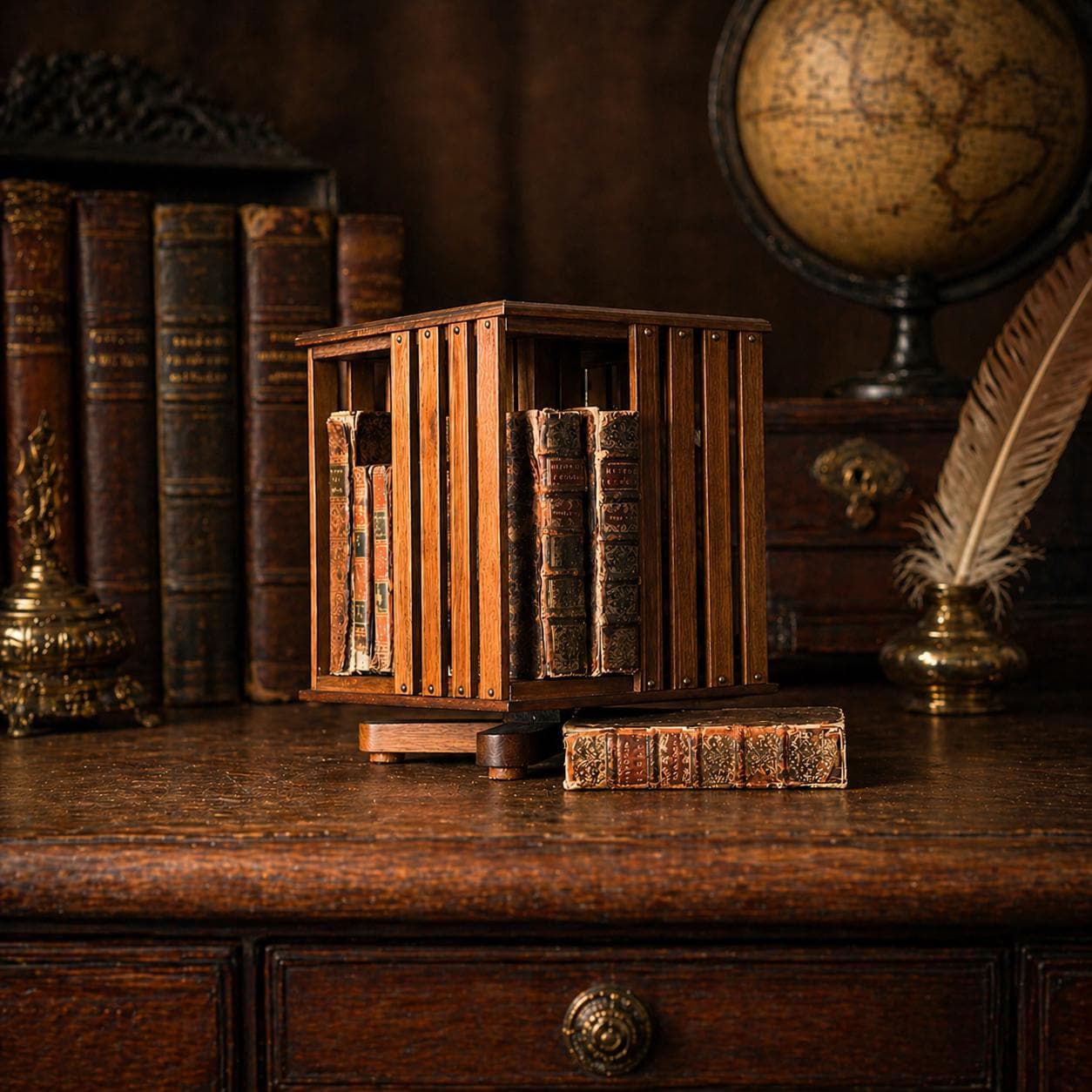 Vintage Rotating Bookcase - Etsy Canada