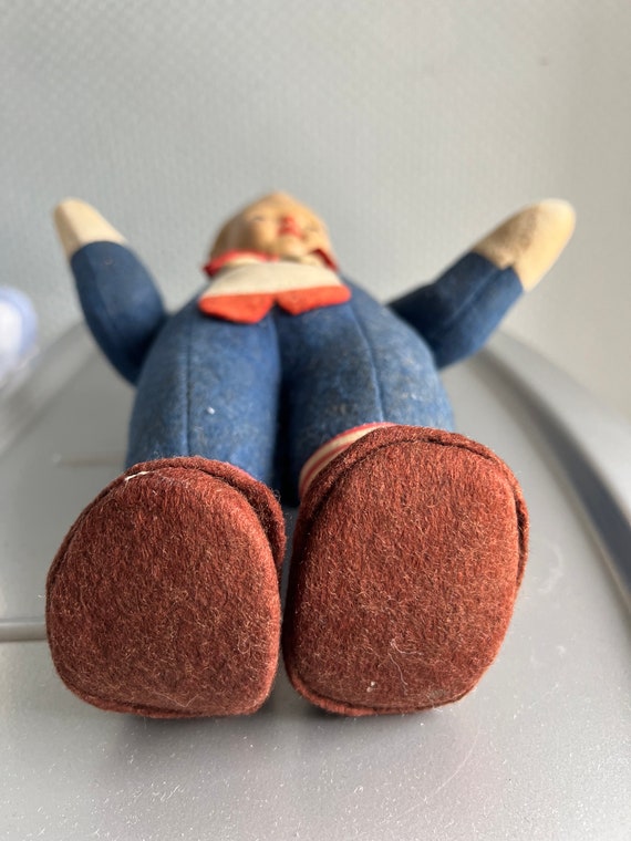 Xh-poupée ancienne clown au nez rouge en biscuit années 50 - Jeux & Jouets