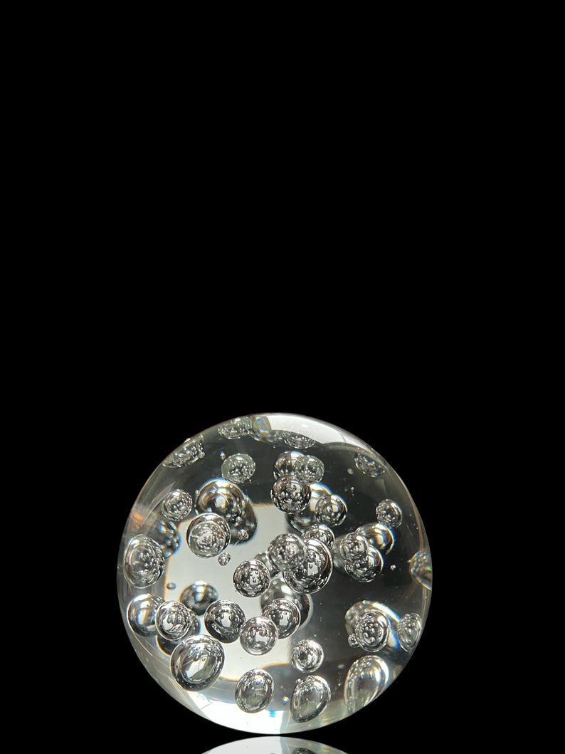 Glass Paperweight With Bubbles Etsy