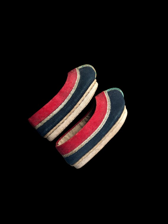 Antique Chinese Manchu Children's Shoes, Qixie, Late Qing Period