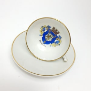 Oude mooie verzamelbeker mokka beker CKW handbeschilderd vintage porselein Wiesbaden