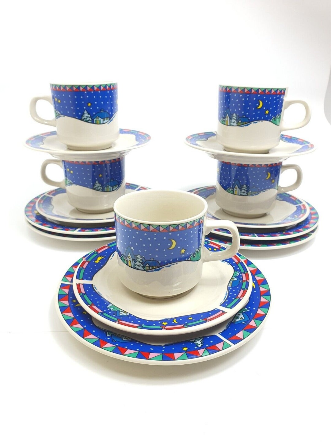 Highquality Coffee Service Christmas Tableware Santa Claus Etsy