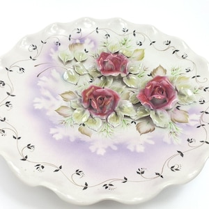 High-quality antique serving plate porcelain hand-painted floral decoration